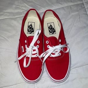 Red Authentic Vans Shoes